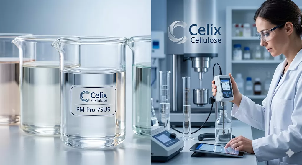 Celix Cellulose HPMC PM-Pro-75US ensuring crystal clarity and stability in liquid detergent formulas